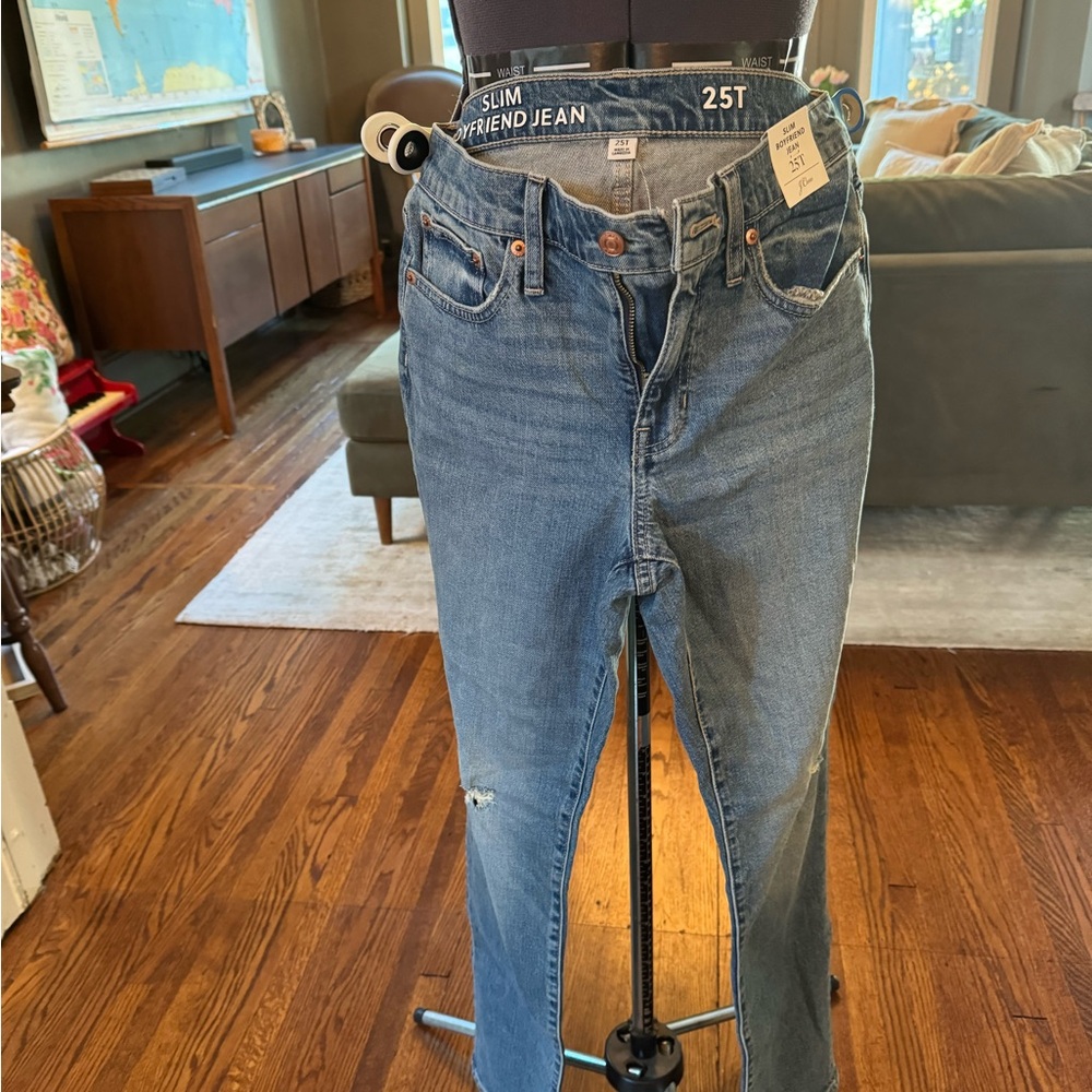 J. Crew Slim Boyfriend Jeans in Medium Blue Denim